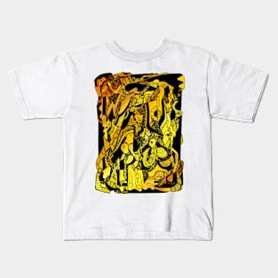 Gold Abstract Wave of Thoughts No 4 Kids T-Shirt